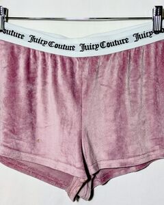 Juicy Couture Pink Velour Women's Sleep Shorts High-cut Soft Stretchy Comfy Sz M